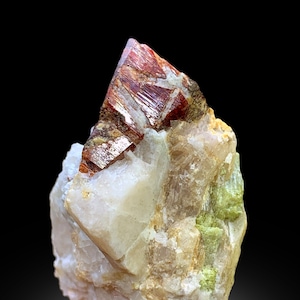 Natural Red Color Tantalite Crystal on Matrix, Mangano Tantalite, Rare Mineral, Tantalite Specimen, Raw Mineral - 63 gram