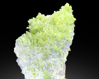 Natural Green Color Tourmaline Bunch on Lepidolite, Tourmaline Specimen, Raw Mineral, Tourmaline from Afghanistan - 382 gram