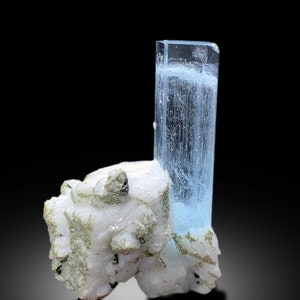 Natural Sky Blue Color Aquamarine with Feldspar, Aquamarine Crystal, Aquamarine Specimen, Aquamarine from Shigar valley Pakistan - 46 gram