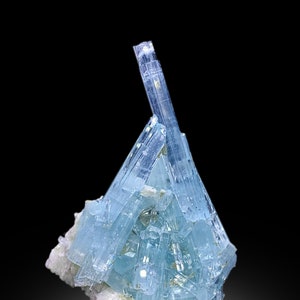 Sky Blue Aquamarine Crystals Cluster With Feldspar From Shigar Valley Skardu Pakistan - 79 gram