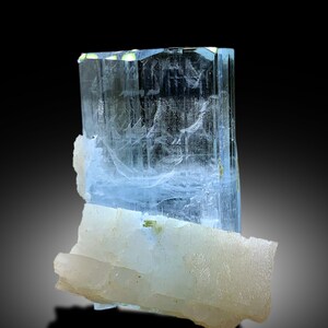Natural Terminated and Damage Free Sky Blue Color Aquamarine Crystal with Feldspar, Aquamarine from Shigar valley Skardu Pakistan - 42 gram