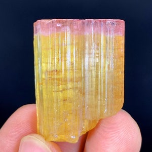 Pink Cap Orange Tourmaline Crystal: Paprok Fine Mineral Specimen, 24 gram