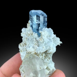 Terminated Blue Aquamarine With Albite and Quartz Specimen From Shigar Valley SKardu Pakistan - 45 gram