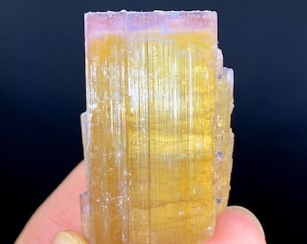 Pink Cap Orange Tourmaline Crystal, Paprok Gemstone Specimen (36 gram)