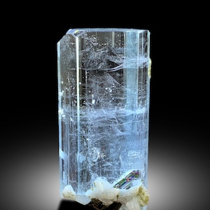Sky Blue Aquamarine Crystal with Black Tourmaline - Shigar Valley Mineral, 26 gram