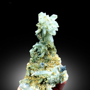 Rare Anatase Crystals on Chlorine Quartz Cluster - Baluchistan Pakistan