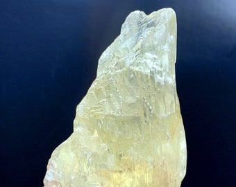 Raw Yellow Triphane Kunzite Crystal: Mountain Shape, 128 gram
