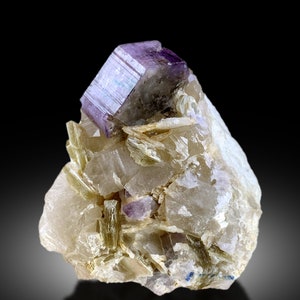 Natural Purple Color Apatite with Quartz and Mica, Apatite Specimen, Apatite Crystal, Raw Mineral, Crystal Specimen - 275 gram