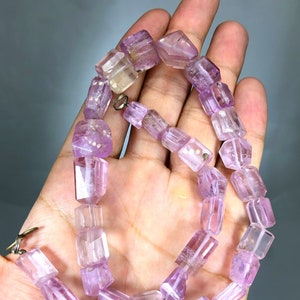 Polished Pink Kunzite Bead Necklace - Afghanistan Gemstone Jewelry