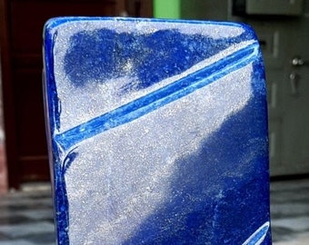 Lapislazzuli lucido Tumble, Lapislazzuli a forma libera, Self Standing Tumble, Pietra lucidata, Pietra lapislazzuli, Arredamento per la casa, Esemplare da esposizione, 4190 g