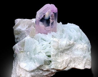 Ejemplar de kunzita rosa, cristal de kunzita rosa con cuarzo y albita de Cleavlandita, kunzita natural, kunzita en bruto, piedra de chakra, 458 g