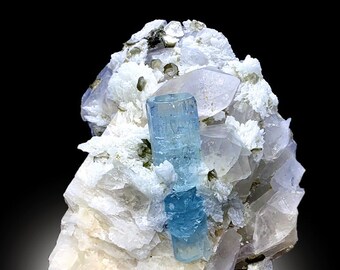 Aquamarine Specimen, Aquamarine Crystal, Quartz Crystals, Albite Feldspar and Mica, Aquamarine stone, Mineral Specimen, Raw Crystal, 1064 g