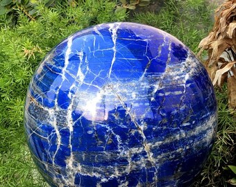 Lapis Lazuli polerowana kula, niebieski lapis, samostojący pojemnik, polerowany kamień, kamień lapis, wystrój domu, okaz wystawowy - 24 kg