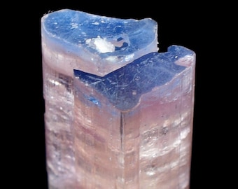 Tourmaline Crystal , Terminated Natural Blue Cap Pink Color Tourmaline Crystal From Afghanistan - 36.00 Carats , 45*13*10 mm