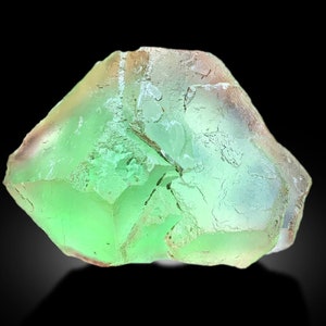 Muestra de cristal de fluorita bicolor natural: Gilgit, Pakistán, 305 gramos