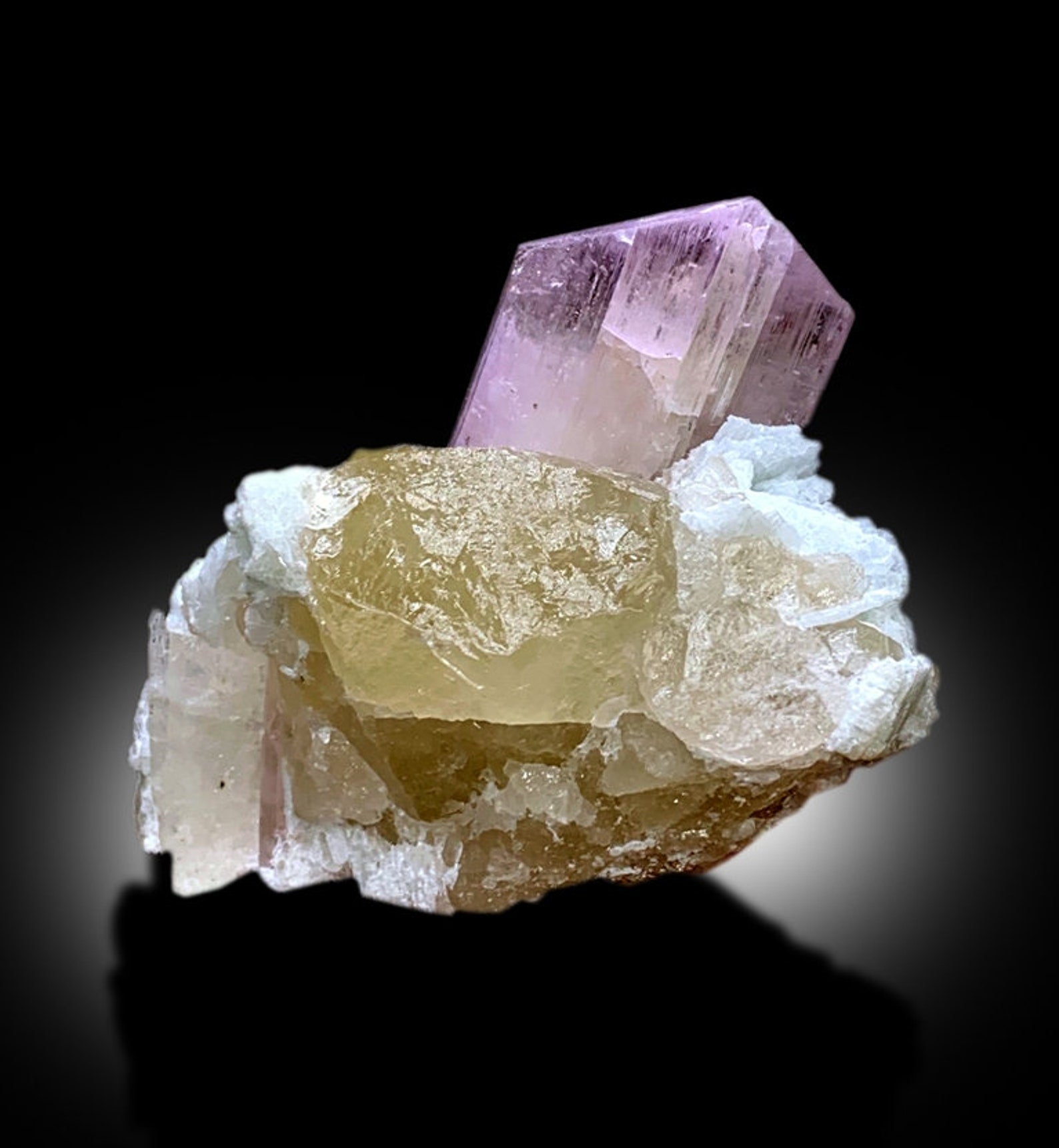 Natral Pink Colour Kunzite Specimen, Kunzite Crystal With Quartz and ...