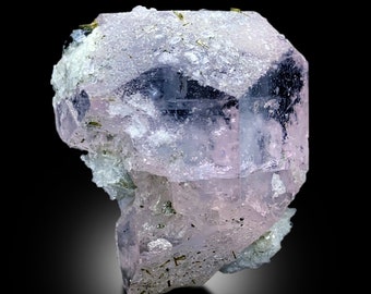 Cristal de morganita aguamarina, turmalinas verdes, morganita variedad aguamarina, piedra aguamarina, cristales de turmalina, espécimen mineral, 50 gramos
