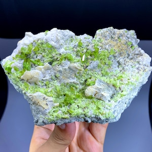 Green Titanite Sphene Cluster on Matrix from Skardu Pakistan - 636 gram