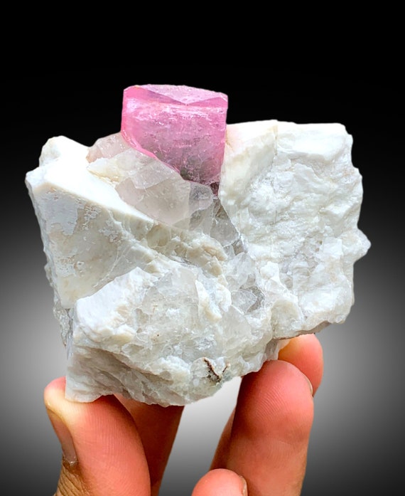Pink Tourmaline with Blue Core, Quartz and Feldspar Specimen, Afghanistan