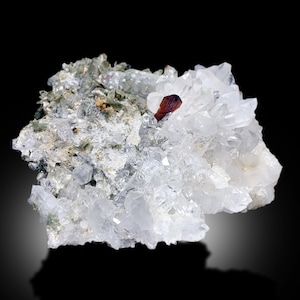 Rare Red Brookite With Quartz and Chlorine Quartz Cluster Mineral Specimen From Baluchistan Pakistan - 1540 gram