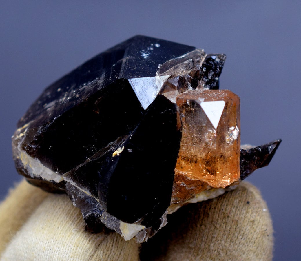 Natural Topaz Crystal on Black Quartz From Skardu Pakistan 53 Gram