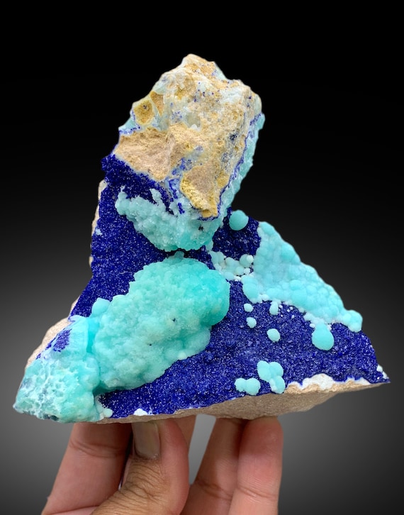 Natural Aragonite with Blue Azurite, Raw Mineral,  Aragonite Specimen, Aragonite from Afghanistan - 524 gram