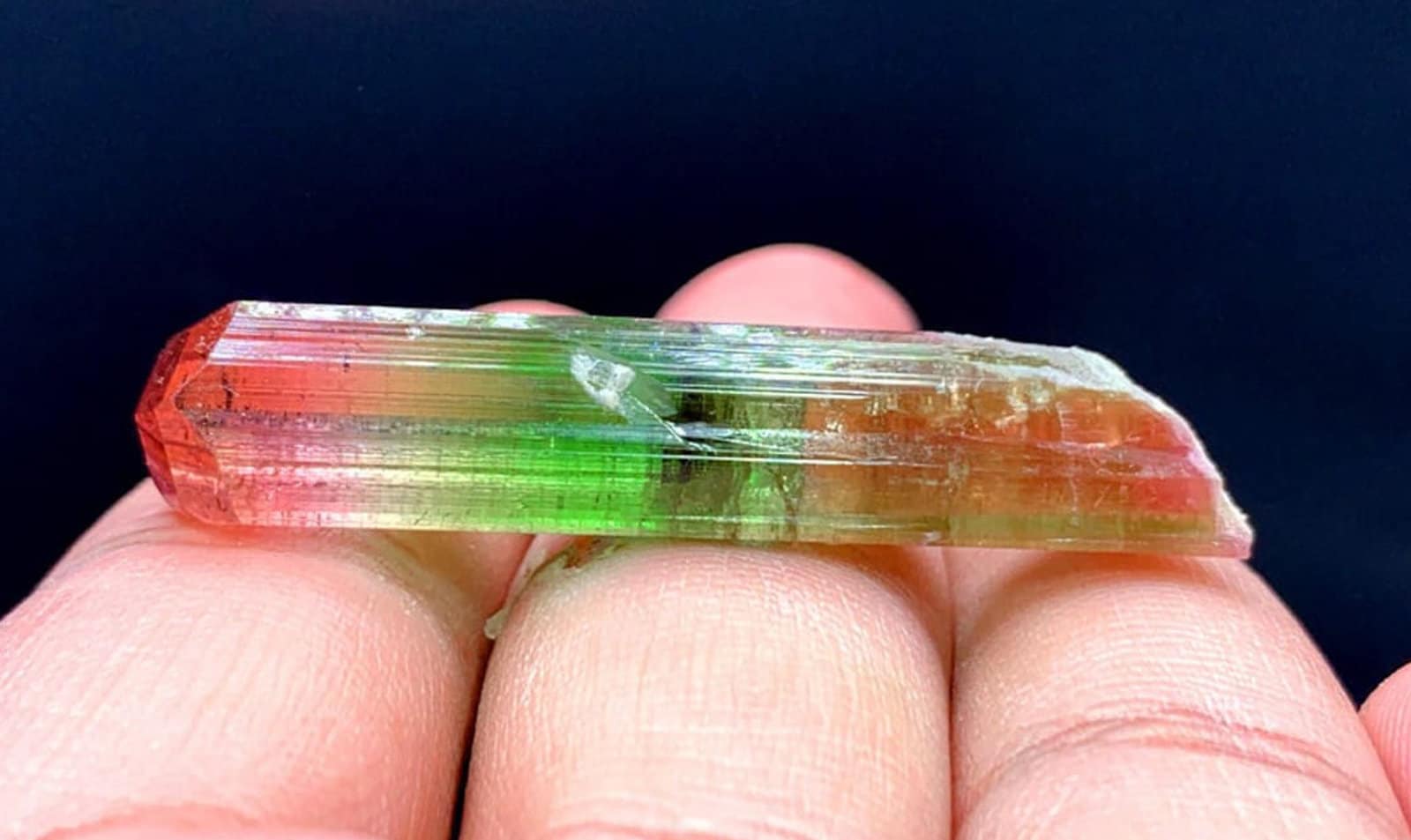 Natural Tricolor Tourmaline Crystal Rainbow Tourmaline Lipstick Tourmaline Tourmaline From Paproke Afghanistan 47.30 CT Etsy UK