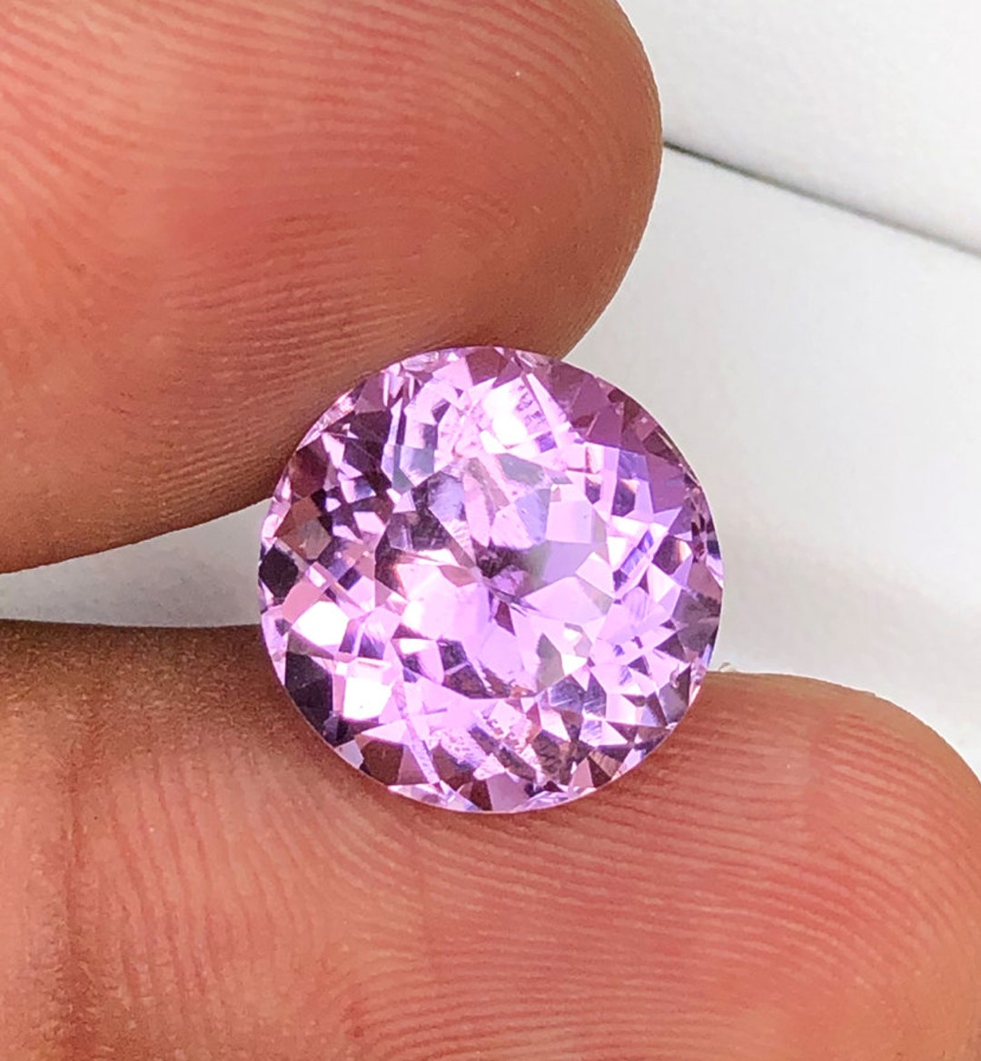 Anello In Argento 925 Con Kunzite Rosa Naturale - Fatto A Mano, Taglia 7, N628