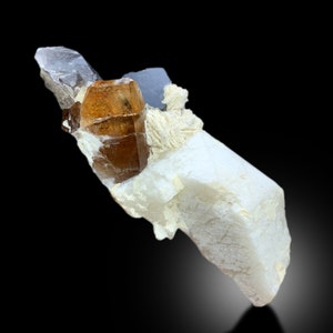Natural Topaz Crystal With Tourmaline, Quartz Albite and Feldspar Mineral Specimen From Skardu Pakistan - 168 gram