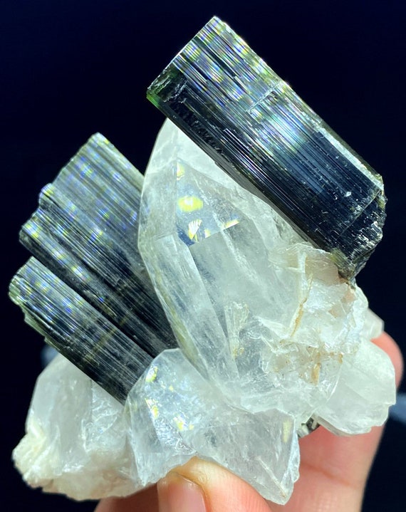 Green Cap Tourmaline Crystals with Quartz From Pakistan - 176 gram