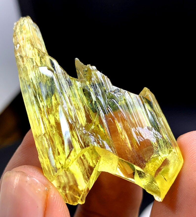 Natural Yellow Kunzite Triphane Kunzite Crystal With Complex Etsy