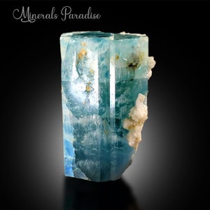 Natural Aquamarine Crystal, Blue Aquamarine, Aquamarine Specimen with Albite from Afghanistan - 104 Gram , 54*37 mm