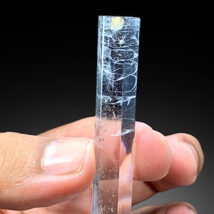 Transparent Sky Blue Color Aquamarine with Helix Inclusions, Aquamarine Crystal from Shigar valley Skardu Pakistan - 12 gram