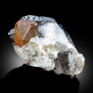Natural Topaz Crystal With Quartz, Mica and Albite Mineral Specimen From Skardu Pakistan - 113 gram
