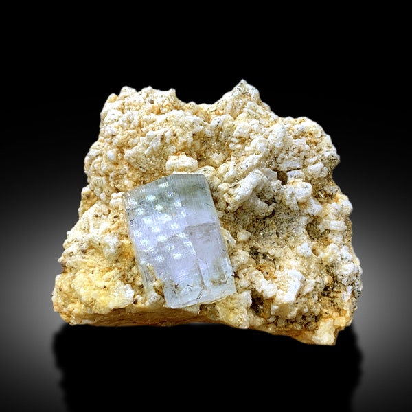 AquaMorganite, Morganite Var Aquamarine, AquaMorganite Crystal on Matrix, Mineral Specimen, AquaMorganite from Skardu Pakistan - 185 gram