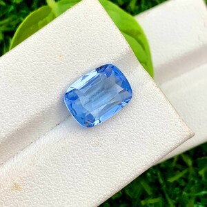 Santa Maria Blue Aquamarine Gemstone: 3.45 CT Faceted Cushion Cut