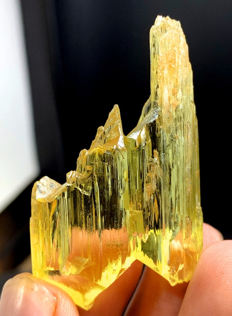 Natural Yellow Kunzite Triphane Kunzite Crystal With Complex Etsy