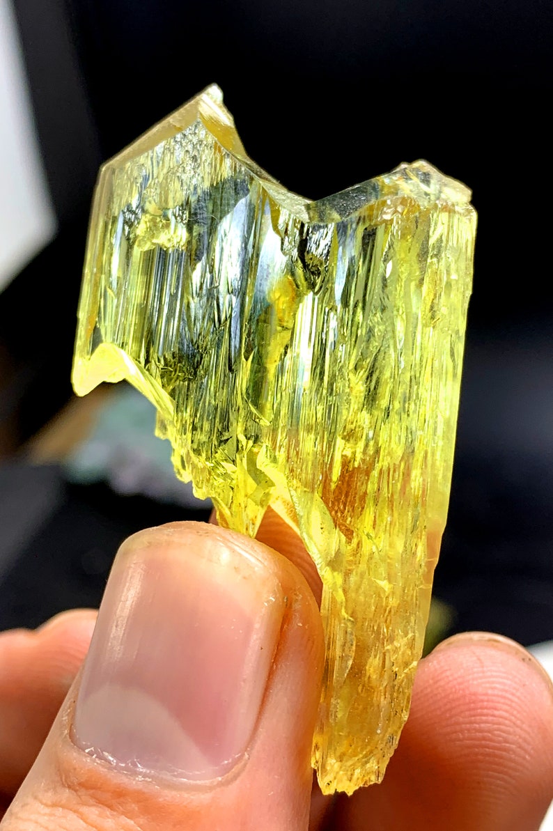 Natural Yellow Kunzite Triphane Kunzite Crystal With Complex Etsy