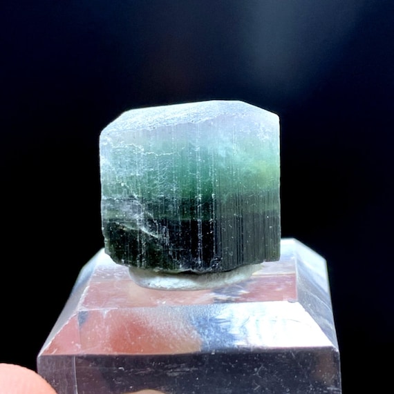 バイカラートルマリン結晶：原石標本、アフガニスタン・パプロク