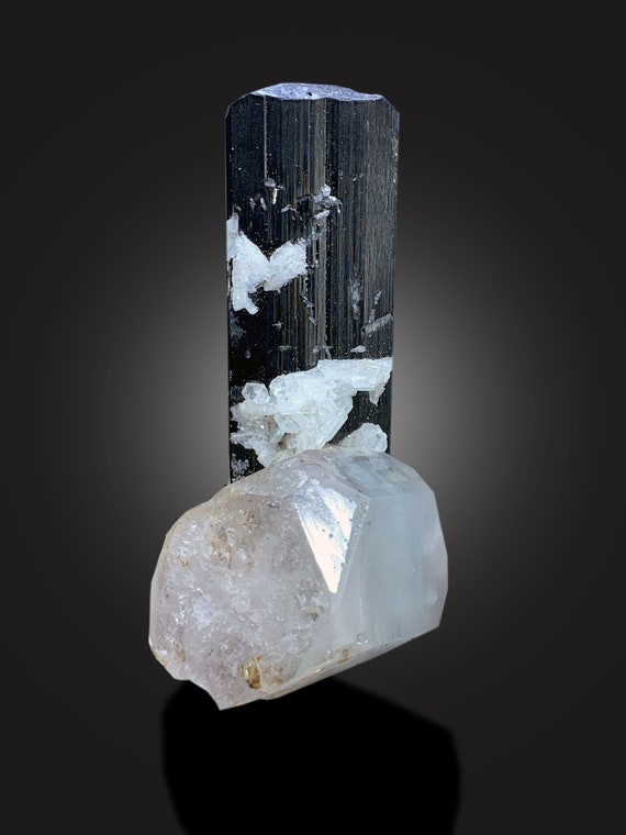 AquaMorganite with Schorl Tourmaline, 180 gram