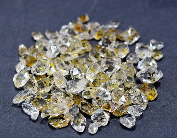 Strand 16 Inch Long Double Terminated Water Clear Clean Diamond Quartz Strand 5mm 12 mm Crystals Sizes