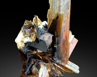 Rare Red Brookite Cluster on Matrix from Baluchistan Pakistan - 20 grams