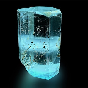 Aquamarine Crystal with Microlite Cluster, Natural Aquamarine, Blue Aquamarine, Rare Microlite Crystals, Raw Aquamarine, 28g