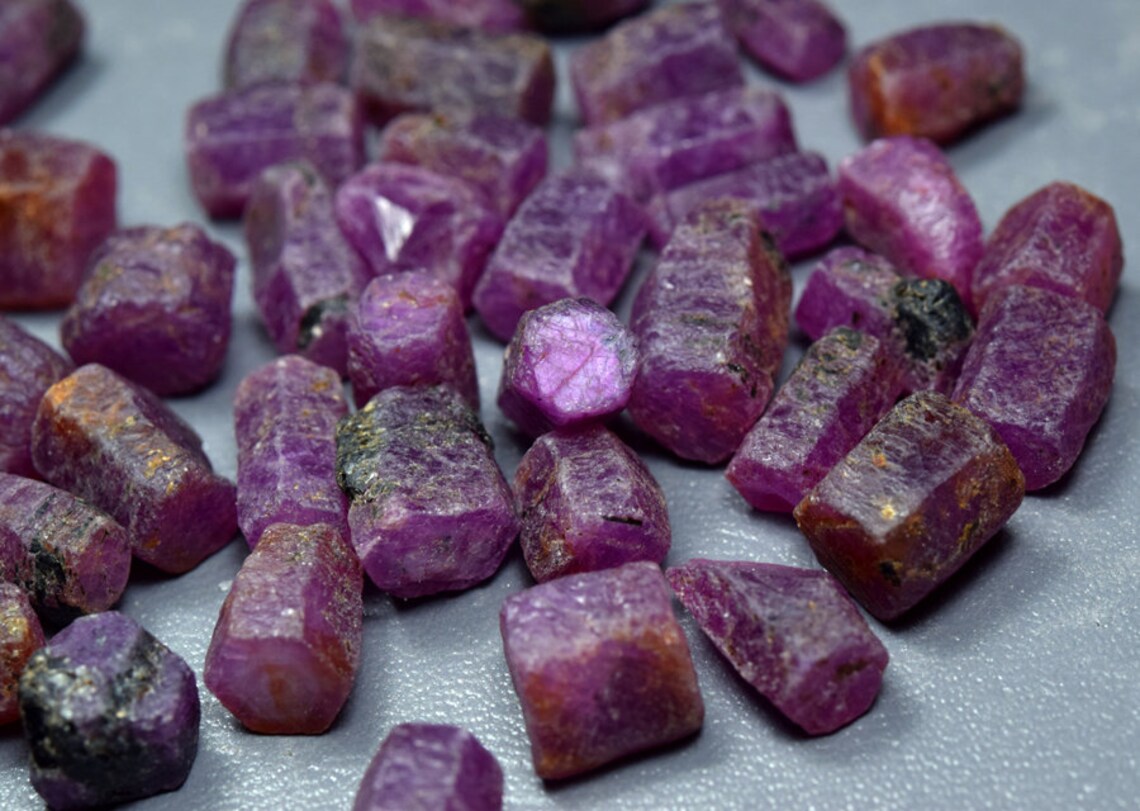 Ruby Crystals Corundum Var Ruby Crystals Record Keepers 80 Etsy