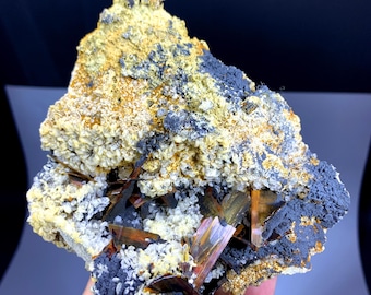 Rare Red Brookite Cluster on Matrix from Baluchistan Pakistan - 350 grams