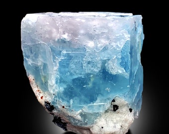 AquaMorganite Crystal, Morganite var Aquamarine, Bi-Color Beryl Crystal, Pink Morganite, Blue Aquamarine, Mineral Specimen, 189 gram
