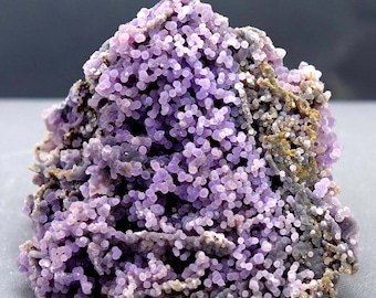 Cristales de calcedonia botrioidal de ágata uva morada de Indonesia - 215 gramos