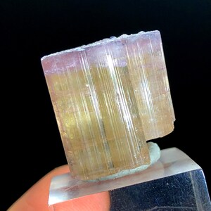 Pink Cap Orange Tourmaline Crystal: Raw Gemstone Mineral from Afghanistan (68.20 CT)