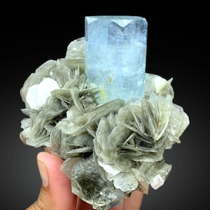Blue Aquamarine with Muscovite from Nagar valley Hunza, Gilgit Pakistan - 397 gram