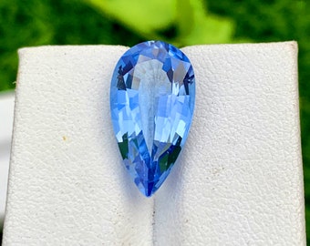 Pear Shape Santa Maria Blue Color Aquamarine Gemstone, Loose Gemstone, Aquamarine Faceted Cut Stone, Gemstone Jewelry - 5.95 CT